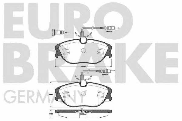 Eurobrake 5502221941 Гальмівні колодки, комплект 5502221941: Купити в Україні - Добра ціна на EXIST.UA!