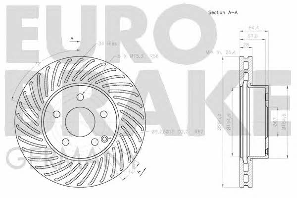 Eurobrake 58152033100 Диск гальмівний передній вентильований 58152033100: Купити в Україні - Добра ціна на EXIST.UA!