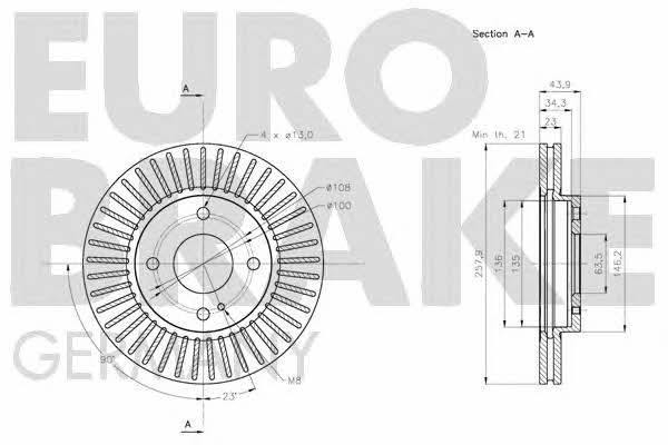 Eurobrake 5815202580 Диск гальмівний передній вентильований 5815202580: Купити в Україні - Добра ціна на EXIST.UA!
