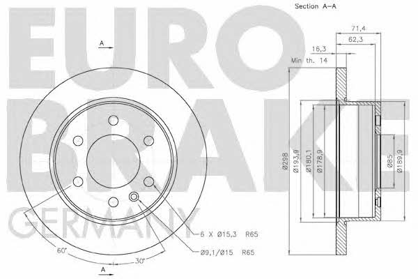 Eurobrake 58152047122 Диск гальмівний задній невентильований 58152047122: Купити в Україні - Добра ціна на EXIST.UA!