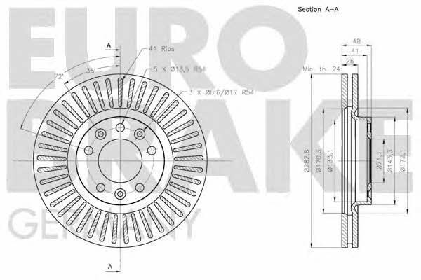 Eurobrake 5815203741 Диск гальмівний передній вентильований 5815203741: Купити в Україні - Добра ціна на EXIST.UA!
