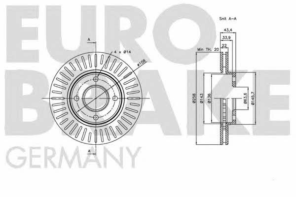 Eurobrake 5815202549 Диск гальмівний передній вентильований 5815202549: Купити в Україні - Добра ціна на EXIST.UA!