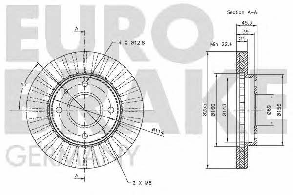 Eurobrake 5815203010 Диск гальмівний передній вентильований 5815203010: Купити в Україні - Добра ціна на EXIST.UA!