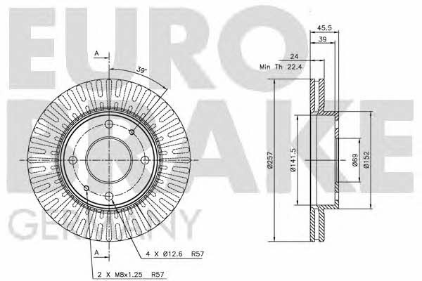 Eurobrake 5815203411 Диск гальмівний передній вентильований 5815203411: Купити в Україні - Добра ціна на EXIST.UA!