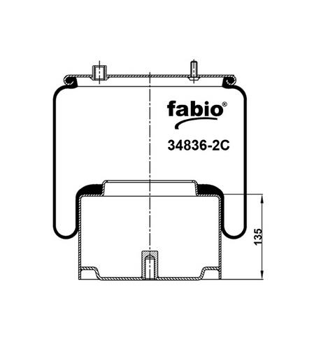 Пневморессора с металлическим поддоном Fabio 34836-2C