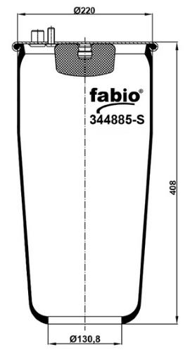 Пневморессора без поддона Fabio 344885-S