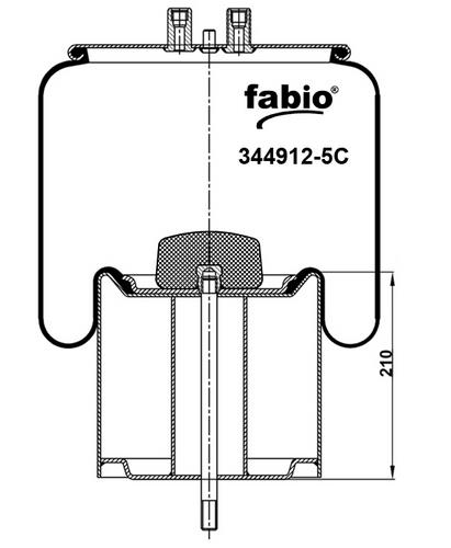 Пневморессора с металлическим поддоном Fabio 344912-5C