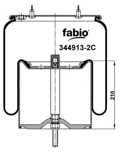 Пневморессора с металлическим поддоном Fabio 344913-2C