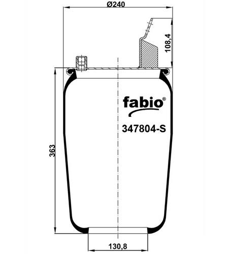 Пневморессора без поддона Fabio 347804-S
