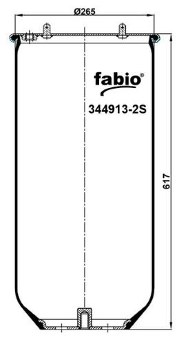 Пневморессора без поддона Fabio 344913-2S