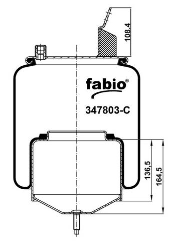Пневморессора с металлическим поддоном Fabio 347803-C