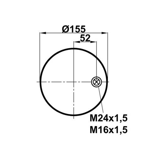 Пневморессора без поддона Fabio 344390-1S