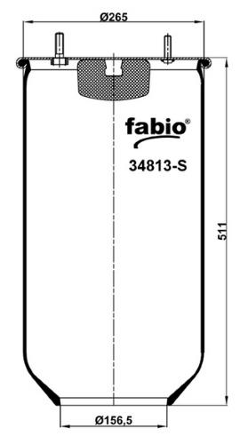 Пневморессора без поддона Fabio 34813-S