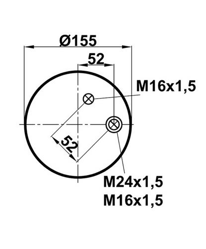 Пневморессора без поддона Fabio 344390-2S