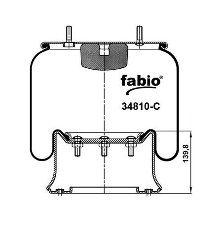 Пневморессора с металлическим поддоном Fabio 34810-C