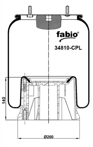 Пневморессора с пластиковым поддоном Fabio 34810-CPL