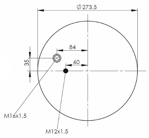 Пневморессора без поддона Fabio 344705-S