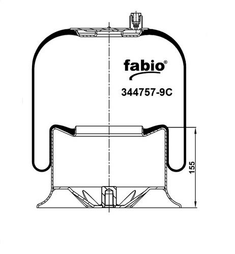 Пневморессора с металлическим поддоном Fabio 344757-9C