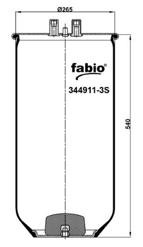 Пневморесора без поддону Fabio 344911-3S