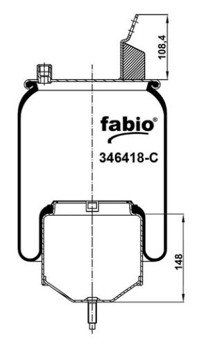 Пневморесора с металічним піддоном Fabio 346418-C