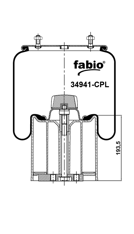 Пневморесора с пластиковим піддоном Fabio 34941-CPL