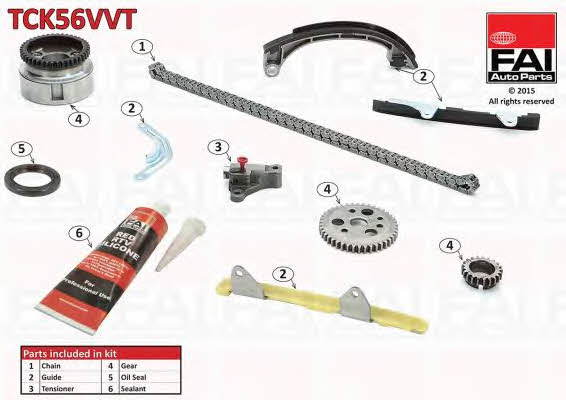 FAI TCK56VVT Комплект цепи ГРМ TCK56VVT: Отличная цена - Купить в Украине на EXIST.UA! TCK56VVT FAI Комплект цепи ГРМ