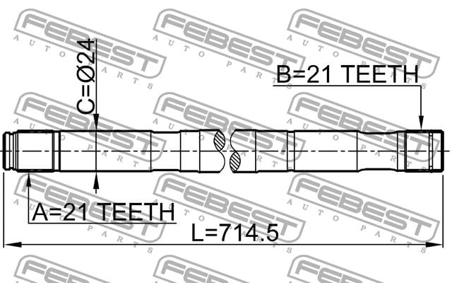 Полуось правая Febest 0212-QG15RH