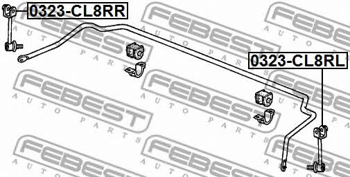 Стойка стабилизатора заднего правая Febest 0323-CL8RR