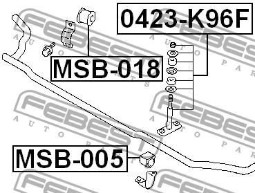 Втулка стабілізатора переднього Febest MSB-005