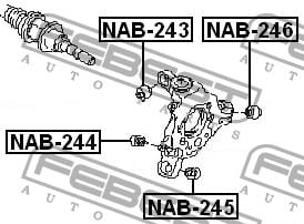 Сайлентблок задней цапфы верхний Febest NAB-243