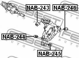 Сайлентблок задней цапфы нижний Febest NAB-245