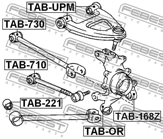 Сайлентблок задней цапфы нижний Febest TAB-168Z