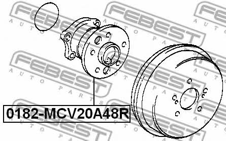 Ступица колеса задняя Febest 0182-MCV20A48R