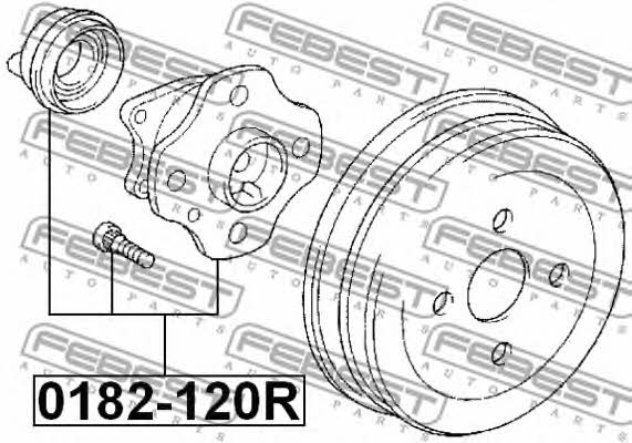 Ступица колеса задняя Febest 0182-120R