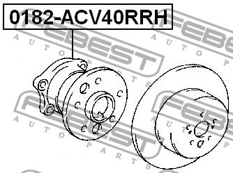 Ступица колеса задняя правая Febest 0182-ACV40RRH