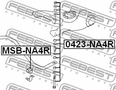 Стойка стабилизатора заднего Febest 0423-NA4R