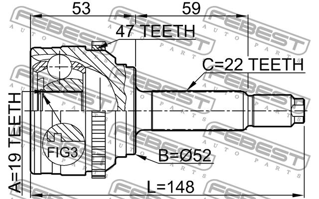 Купить Febest 1110-008A47 по низкой цене в Украине!