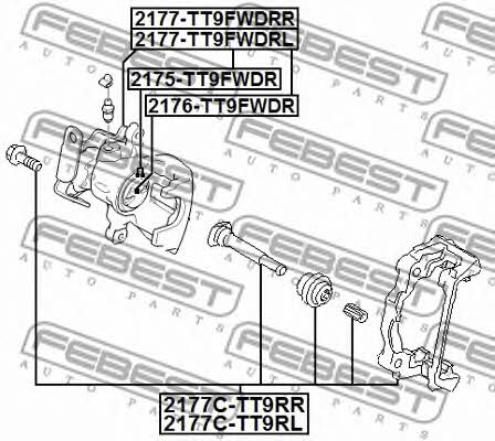 Поршень заднего тормозного суппорта Febest 2176-TT9FWDR