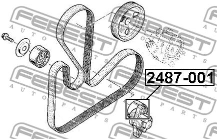 Ролик ременя поліклинового (приводного) Febest 2487-001