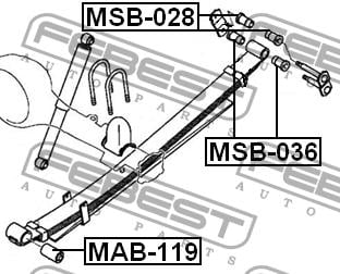 Сайлентблок рессоры Febest MSB-036