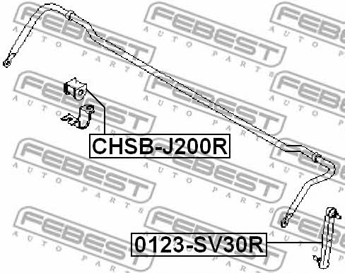 Втулка стабилизатора заднего Febest CHSB-J200R