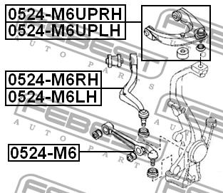 Рычаг подвески передний нижний правый Febest 0524-M6RH