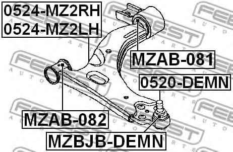 Купити Febest 0524-MZ2RH за низькою ціною в Україні!