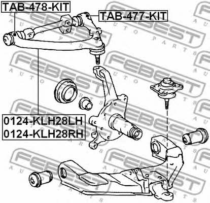 Рычаг подвески передний верхний левый Febest 0124-KLH28LH