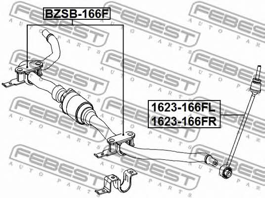 Стойка стабилизатора переднего левая Febest 1623-166FL