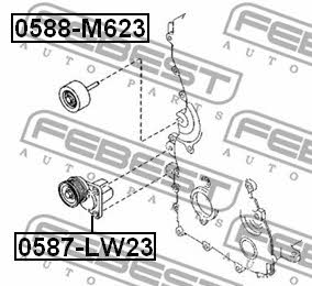 Ролик обводной ремня поликлинового (приводного) Febest 0588-M623