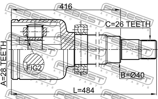 Купить Febest 2111CA220RH – отличная цена на EXIST.UA!