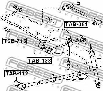 Сайлентблок заднего продольного рычага Febest TAB-112
