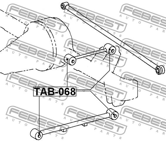 Сайлентблок заднего продольного рычага Febest TAB-068