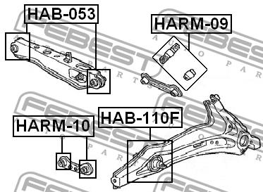 Сайлентблок заднего продольного рычага Febest HAB-110F